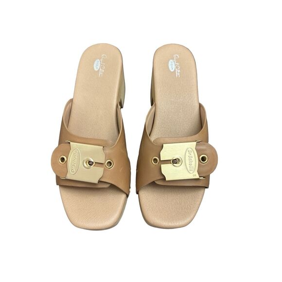 Dr. Scholl's Womens Clogs Original Life Sandal Wedge Wood Heel Buckle Size 9 - Picture 1 of 7